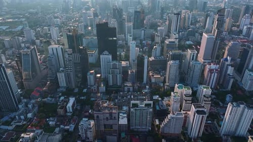 Captivating skyline views of a sprawling metropolis during golden hour