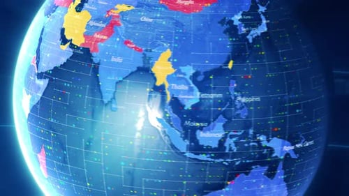 Digitale stilisierte Weltkarte Länderzoom Eritrea