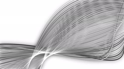 Ondas de linhas de partículas. Movimento de fundo torcido geométrico branco abstrato