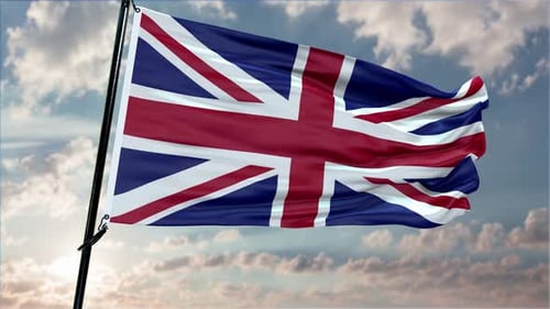Realistic Waving Union Jack Flag for United Kingdom Representation