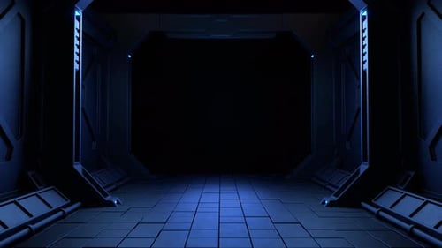 Modern futuristic sci-fi background, Spaceship interior video loop