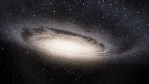 Rotating Spiral Galaxy in Starry Space