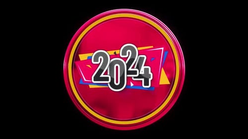 New Year 2024 Icon 3D Loop
