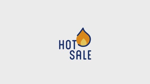 Minimalist Hot Sale Text Reveal with Flame Icon Animation