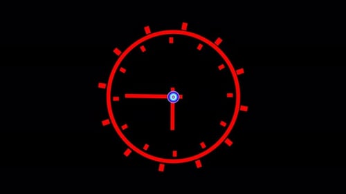 Analog digital technology well clock animation on the 24 hours always rotating
