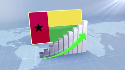 Guinea Bissau Economic Growth Bar Chart Graph Rising Green Arrow