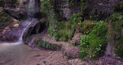 a small waterfall
