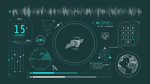Animation of Infographics About Receiving Satellite Data on Alpha Channel