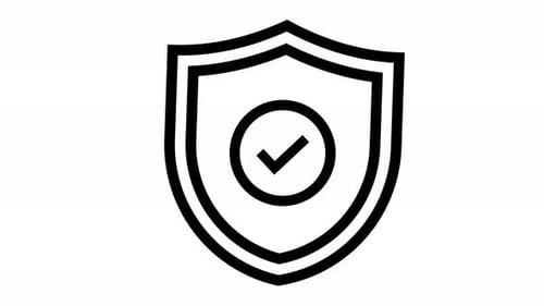 Animated Security Shield Icon with Validation Marks
