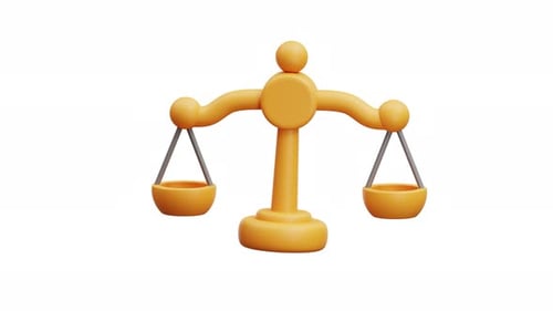 3D Animation Balance Scale Of Justice