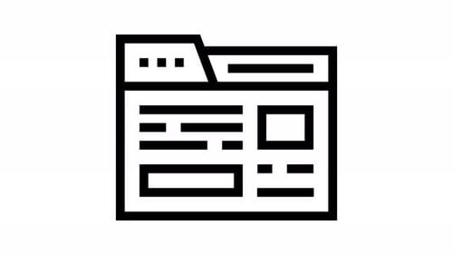 Animated Folder Document Line Icon