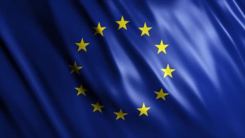 Seamless Waving European Union Flag Loop