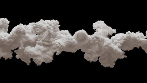 Slow motion 3D animation of white smoke. The file contains an Alpha Channel.