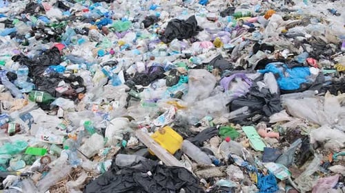 Aerial View of Garbage and Debris Pile