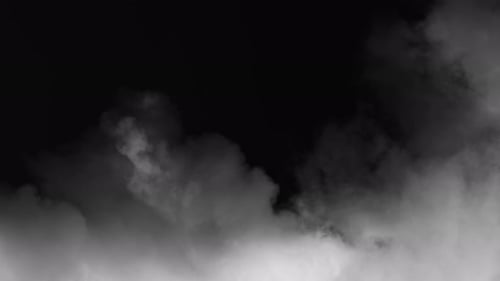 Flowing White Smoke Against Black Background