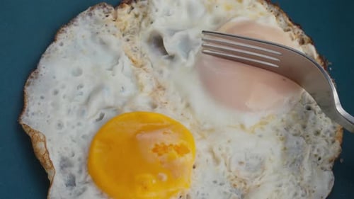 Fried Eggs Plate Closeup Tasty Nutritious Breakfast Fried Eggs Morning Dish Rich Source Protein