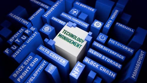 Blocs de texte et de résumés de gestion de la technologie