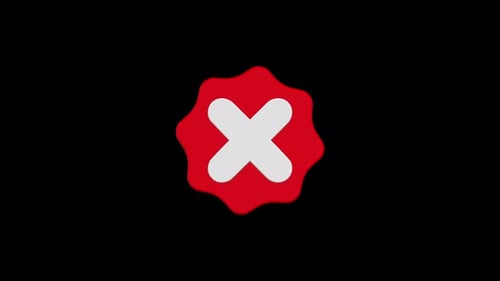 Fluid Red X Mark Icon Animation for Errors
