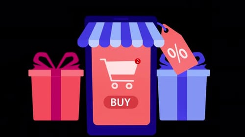 Sie können den gewünschten Artikel mit einem Klick beim Online-Shopping kaufen 4K Alpha Channel