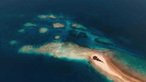 Aerial View of the Tropical Island in the Maldives