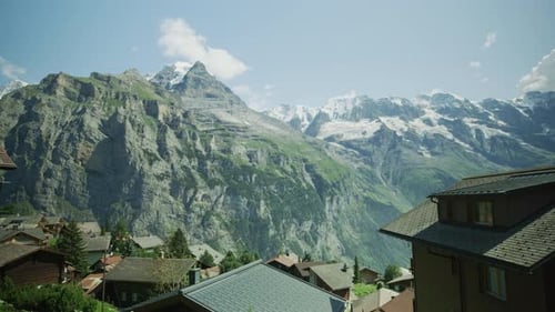 Murren village in the Bernese Highlands, Switzerland