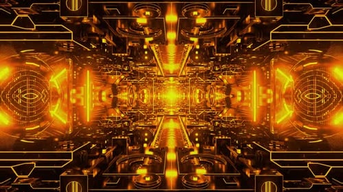 Abstract Futuristic Tech Tunnel Animation Loop
