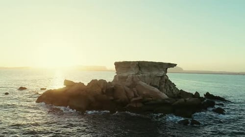 Rock Island in the Middle of Sea