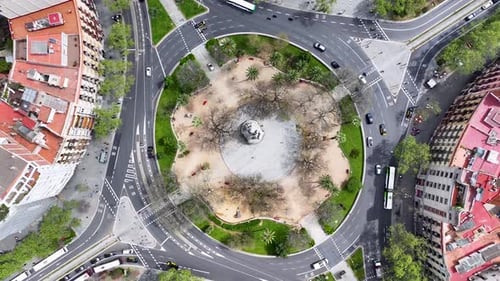 Scenic Roundabout at Barcelona Catalonia Spain.