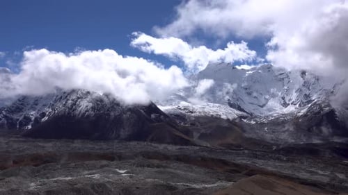 Khumbu glacier beneath Mount Everest, Nepal