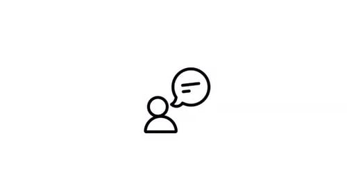 Minimalist Line Art Drawing of Person Chatting Icon Animation