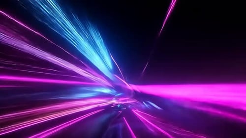 Abstract vibrant light streaks in a dynamic tunnel effect