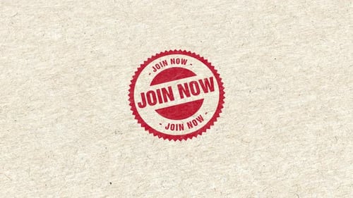 Animated Join Now Stamp on Textured Paper Background