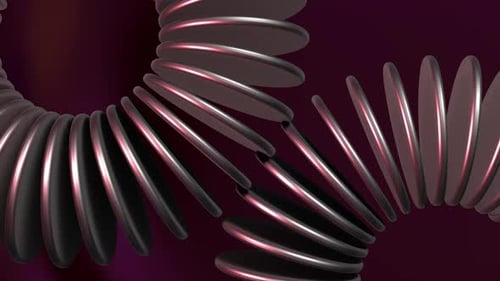 Matriz 3D de círculo duplo vermelha 4K