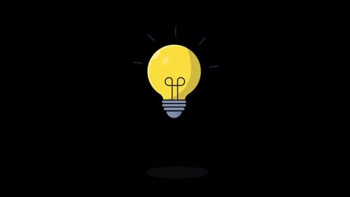 Flat Design Light Bulb Idea Animation