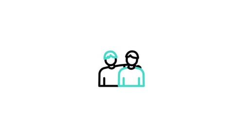 Two People Icon Line Fill Animation with Sparkles