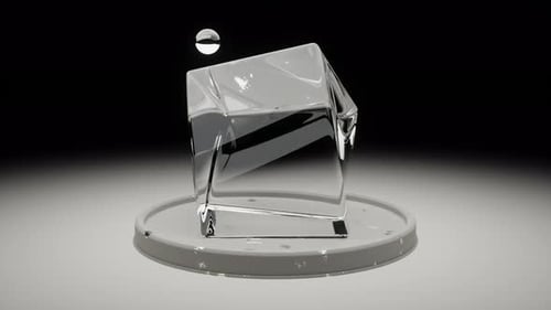 Oddly Satisfying Motion of Glass Cube Following Small Glass Sphere Loopable Background Screensaver