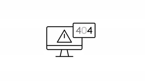Animiertes 404-Fehlersymbol auf dem Computerbildschirm