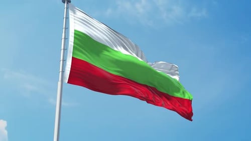 Realistic Bulgarian Flag Waving Seamless Loop