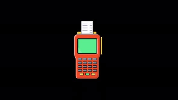 Animated Point-of-Sale Terminal with Receipt Printing, Backgrounds ...