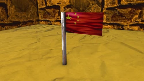 Puesto de bandera de China