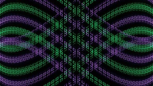 Purple And Turquoise Neon Movement On Endless Shape Background Vj Loop In 4K