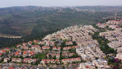 Jerusalem Mevasert zion buildings and landscape-aerial view