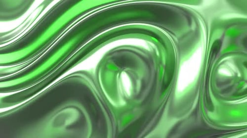 Iridescent Chrome Silver Green Gradient Waves