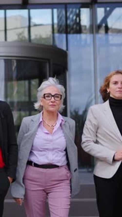 Confident Business Women Walking in the City