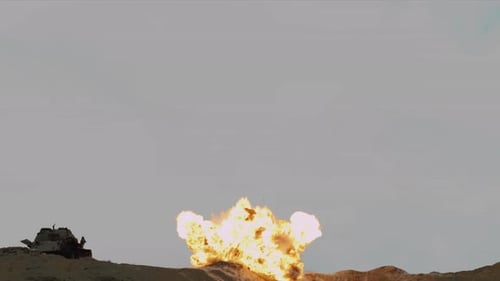 E12S, Explosion de gaz enregistrée au super ralenti à 30 mètres de hauteur.