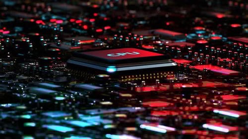 CPU. Modern processor. Motherboard.