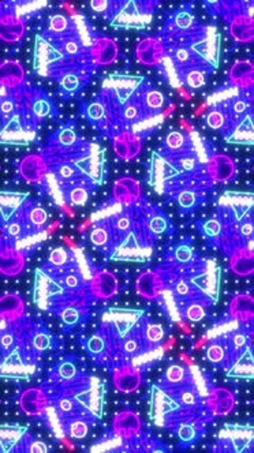 Neon Geometric Abstract Pattern Looping Background