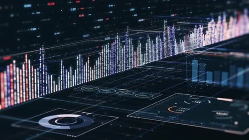 financial charts, stock market, futuristic interface concept