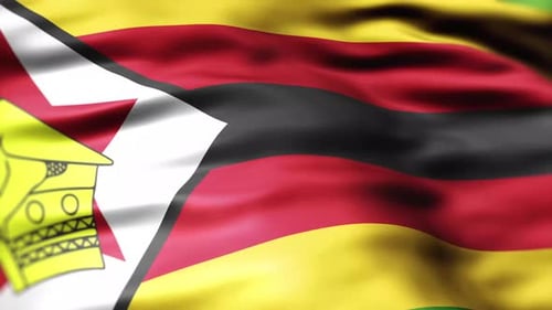 Waving Flag of Zimbabwe