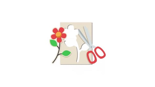Animated Paper Flower Cutout Icon